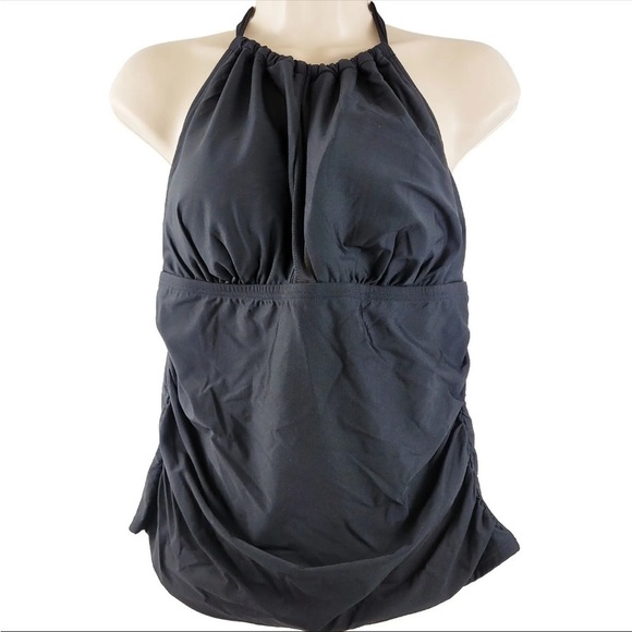Calvin Klein BLACK Halter Tankini Swim Top, US Medium - Picture 2 of 5